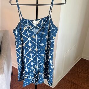 Urban Outfitters Blue and White Patterned Mini Dress